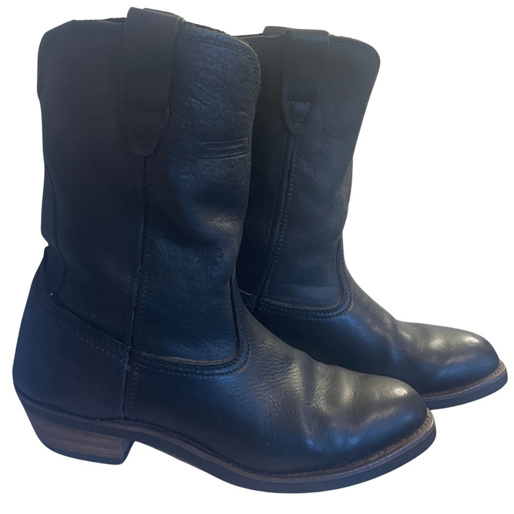 Black Leather Motorcycle Biker Boots by Xelement Men’s 11 Oil Resistant